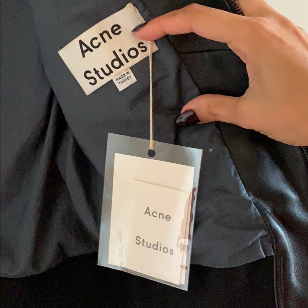 Acne Studios Ashton Leather Bomber Jacket Size 46 - Picture 8 of 12